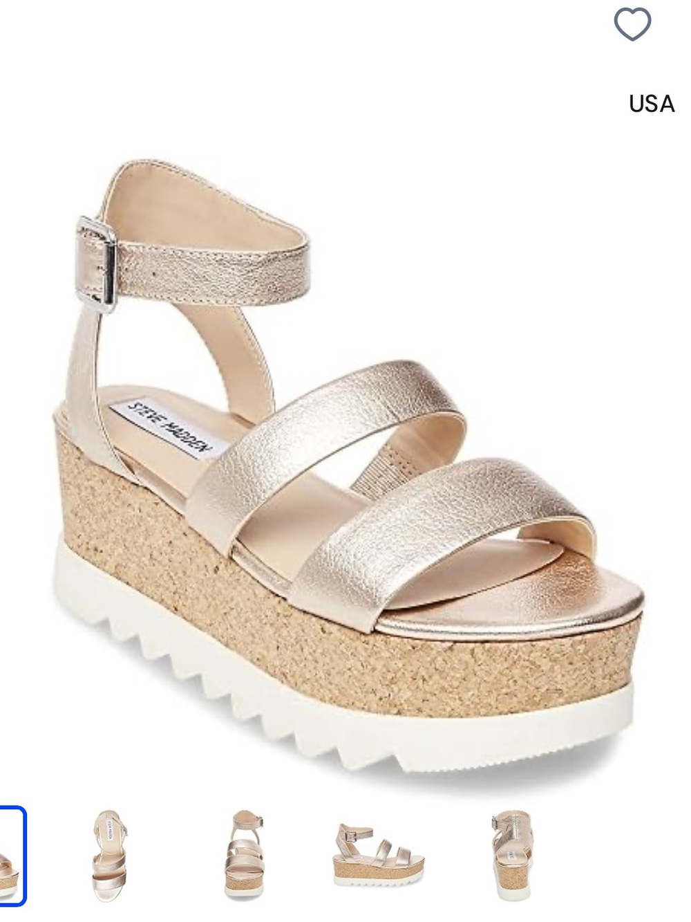 Steve Madden Kirsten Wedge in Rose Leather